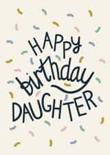Happy Birthday Daughter - Pretty Pastel Confetti Card for Daughter created by Christine Cuddihy Illustration