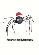 Cute Quirky Christmas Card - Feliznavidaddylonglegs created by Flockadoodle