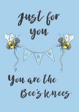 Cute Bee Birthday Or Fathers Day Card - Tell Him He's The Bee's Knees created by Helen Morgan Illustration