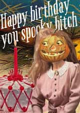 Cheeky birthday card - for an October birthday - spooky loving friend created by SillyBilly
