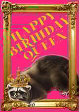 Happy Birthday Queen - Racoon card - ugly cute card created by SillyBilly