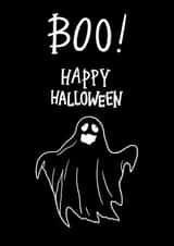 Boo! Cute ghost happy Halloween created by TurtleMoonArt