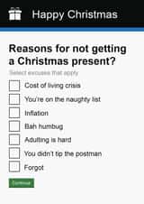 Christmas Card | Cheeky | Funny | Government Gateway Form created by Pottsy Prints