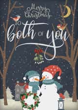 Cute Christmas card for any couple - To the Both of You - Snowman Snowlady created by Bliss 