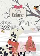 Cute Christmas card for all dog lovers from both of you or your whole family created by Bliss 