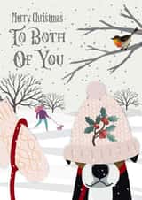 Cute Christmas card for any couple or dog lover created by Bliss 