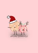 Seasons Greetings! - Funny Festive celebrations/christmas fruit card for anyone created by Hollie Edeson