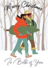 Pretty Christmas card for any male gay couple created by Bliss 