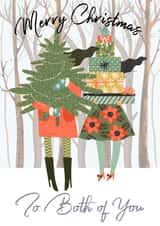 Pretty Christmas card Winter scene - preparing for Christmas created by Bliss 