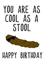 Cool As A Stool Happy Birthday card, Toilet humour, Poop, Funny Birthday card created by MockingJayCards