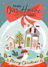 Cute Snow globe Christmas card for your neighbours, friends and family created by Bliss 