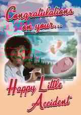 Bob Ross New Baby Card, Happy Little Accident, New baby Humour, Bob Ross created by MockingJayCards