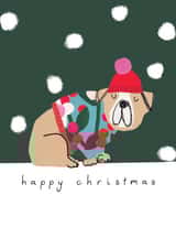 Cute dog christmas card for animal lovers created by Stop the Clock Design