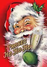 Funny 'Merry' Christmas card - Prosec Ho Ho Ho - Alcohol created by Modern Print Studio