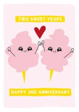 Two Sweet Years - Happy 2nd Anniversary Card created by Gem Draws Stuff