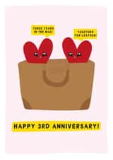 Happy 3rd Wedding Anniversary - Funny Anniversary Card - Leather Anniversary created by Gem Draws Stuff