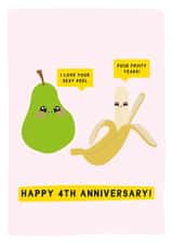 Happy 4th Anniversary - Fruit Anniversary - Funny Anniversary Card created by Gem Draws Stuff