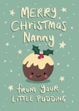 Cute Christmas Card for Nanny - from the grand kids - Little Pudding created by Tilly Bean Loves