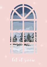 Cute Christmas Card - Snow Landscape - Let It Snow created by girlinmind
