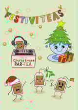Festivi-Teas! Fun Christmas Card for a Tea lover created by fizzi jayne