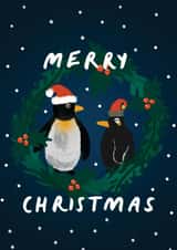 Cute Penguins in the Snow Xmas Card created by Rachael Powick