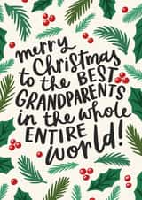 Cute Christmas Card For Grandparents - Best Grandparents - Traditional created by Violet and Alfie