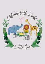 Cute new born baby card - welcome to the world little one created by rachels_type