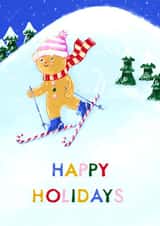 Cute Illustrated Card To Send A Big Smile To Your Loved Ones For Christmas. created by Teresa Kendel