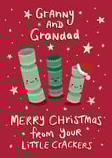 Cute Christmas Card for Granny and Grandad from grand kids Three Little Crackers created by Tilly Bean Loves