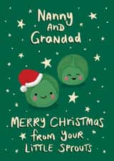 Cute Christmas Card for Nanny and Grandad - from grand kids - Two Little Sprouts created by Tilly Bean Loves