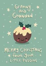 Cute Christmas Card for Granny and Grandad - from the grand kids Little Pudding created by Tilly Bean Loves