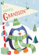 Cute Christmas card for your grandson created by Sally Darby Illustration
