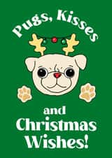 Cute Christmas Card For Friends and Family -  For Pugs Lovers created by Silvia Ospina