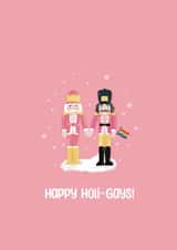 Cute Christmas Card for your LGBTQ+ friend or loved one - Gay Nutcracker Figures created by Oh So Jolie