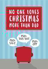 Funny card for Dad who hates Christmas - Fuck off - Grinch - Grumpy - Father created by Cookie Design