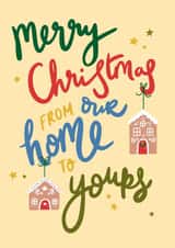 Cute Christmas Card For Families - Gingerbread Houses - From Our Home To Yours created by Oops a doodle