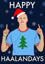 Funny Christmas card for any Manchester City football fan - Erling Haaland created by Stacie Charlton