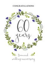 Floral wreath Diamond Wedding Anniversary Card created by One Day in May Design