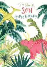 Fun Birthday Card for Son - Dinosaur Card - To A Special Son, Happy Birthday created by Louise Tiler