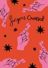 Good Luck and Fingers Crossed Illustrated Card For Friends Family & Others created by Sarah Brown