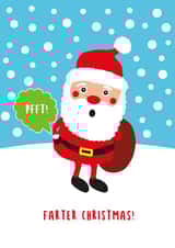 Cheeky farting Father Christmas card created by Sean Cullen