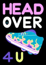Funny Retro Valentine’s Day and Anniversary Card - Heelys Roller Skate Trainers created by Chloe M