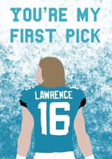 Trevor Lawrence Pun Greetings Card created by MinimalistSport