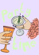 Fun Birthday Card for Friends - Party Time - Drinking - Martini created by Eat the Moon