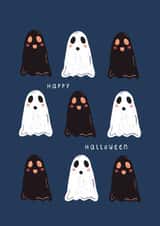 Cute Ghost Halloween card created by Bidds and Bobs Illustration