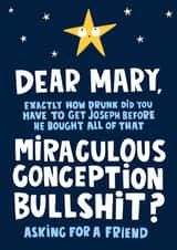 Funny Mary Joseph Virgin Mary Christmas Card created by Lucy Maggie Designs