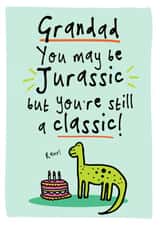 Funny Birthday Card for Grandad - Dinosaur Jurassic - Old Age created by Bow & Bell
