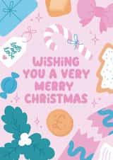 Cute Christmas Card - Wishing You a Very Merry Christmas created by Sofini Design