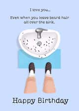 Funny Birthday Card For Significant Other With A Beard Or Messy Shaving Habits. created by Things By Bam