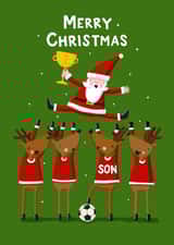 Team Santa. Cute Football Christmas Card For Your Son created by Nicola Watson